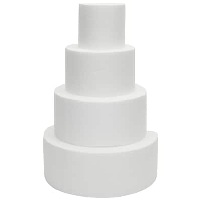 Foam Cake Dummy for Decorating and Wedding Display, 4 Tiers 4" 6" 8" 10" Dummies