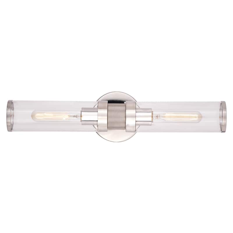 Bellevue 2 Light 19" Wide Bathroom Vanity Light with Clear Glass - Polished Nickel