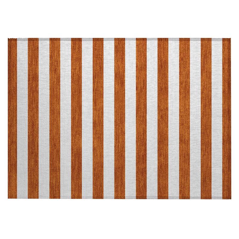 Elri Stripe Weather Resistant Blended Style Outdoor Rug