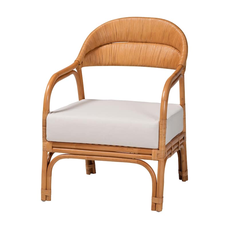 Marisa Bohemian Light Honey Rattan Arm Chair - Natural