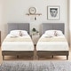 preview thumbnail 8 of 15, Javlergo Upholstered Platform Bed Frame with 2 USB Charging Station & Adjustable Headboard, Kids Bed Set of 2 Grey