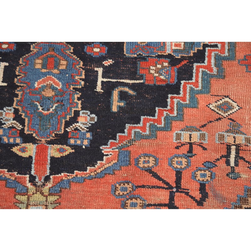 Hand Knotted Oriental 100% Wool Carpet Traditional Medallion Navy Blue & Blues Bidjar Area Rug - 5' 8'' X 4' 9''