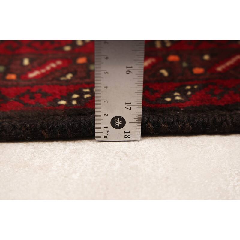 ECARPETGALLERY Hand-knotted Teimani Dark Burgundy Wool Rug - 3'4 x 6'0