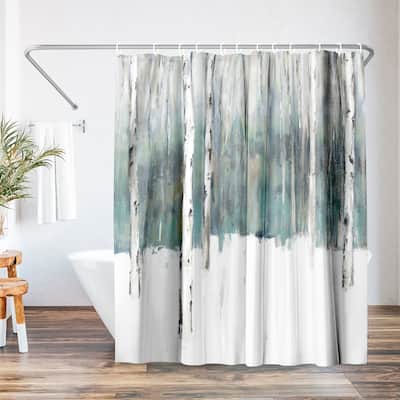 Americanflat 71" x 74" Shower Curtain, Winters Trail II by PI Creative Art