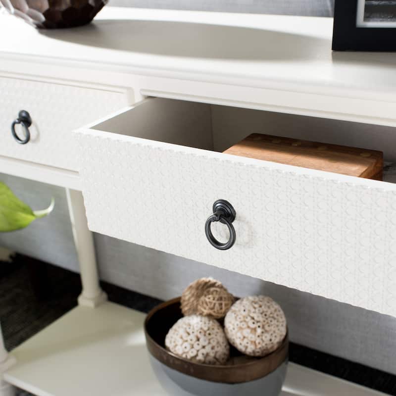 SAFAVIEH Albertha 2-Drawer Console Table - 35.5" W x 13" L x 29.5" H - 36"Wx13"Dx30"H - White
