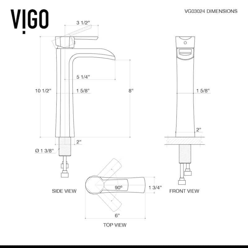 VIGO Starr 15"L x 15"W MatteStone Vessel Sink and Niko 11"H Faucet Set