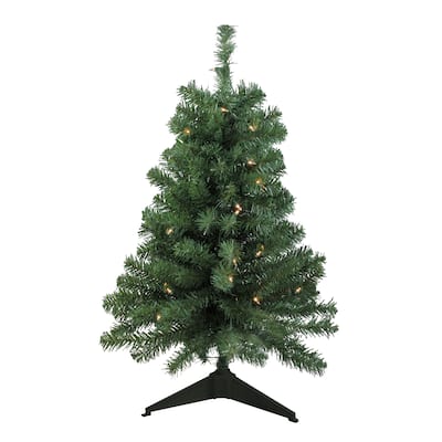 3' Green Medium Blackwater Fir Artificial Christmas Tree Clear Lights - 3 Foot