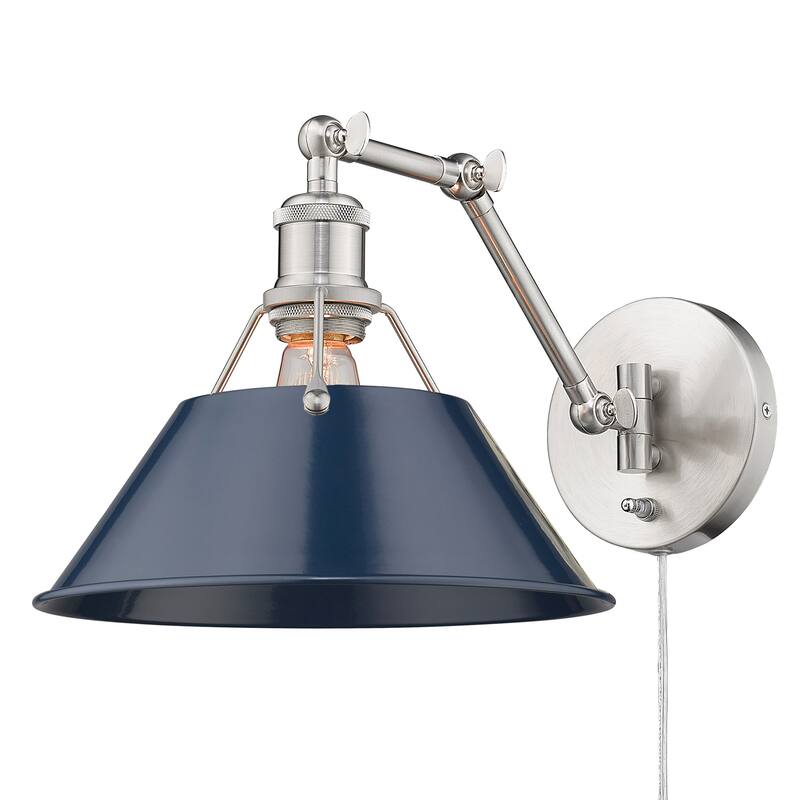 Orwell 1-Light Articulating Wall Sconce - Pewter & Navy Blue