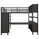 preview thumbnail 38 of 50, All-in-One Metal Loft Bed with L-Shaped Desk & Wardrobe, Bedrooms Bed Frame with Storage Cubes, Shelves, Full-Length Guardrails