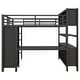 preview thumbnail 12 of 26, Metal Loft Bed with Bookcase, Wardrobe and L-shaped Desk, Full Loft Bed with Storage Cubes and Shelves for Kids Teens Adults