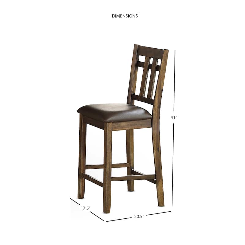 Steve Silver Elterman Slat Back Faux Leather Counter Chair (Set of 2)