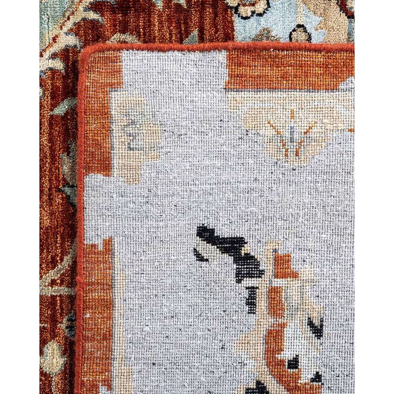Ikat One-of-a-Kind Hand-Knotted Area Rug - Rust, 8' 10" x 12' 3" - 8' 10" x 12' 3"
