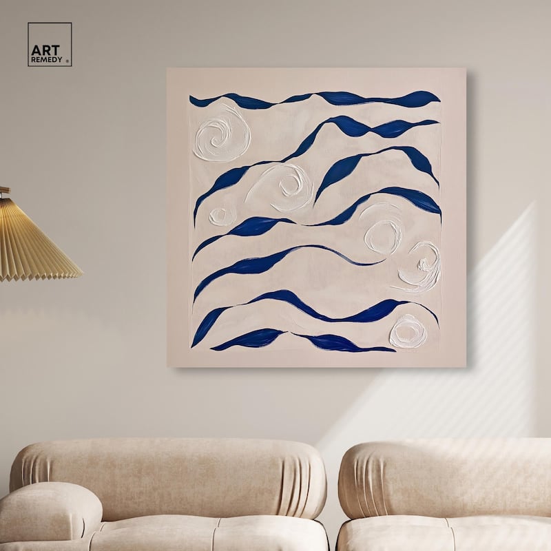 Acrylic Waves Canvas by Art Remedy, Gallery Wrapped