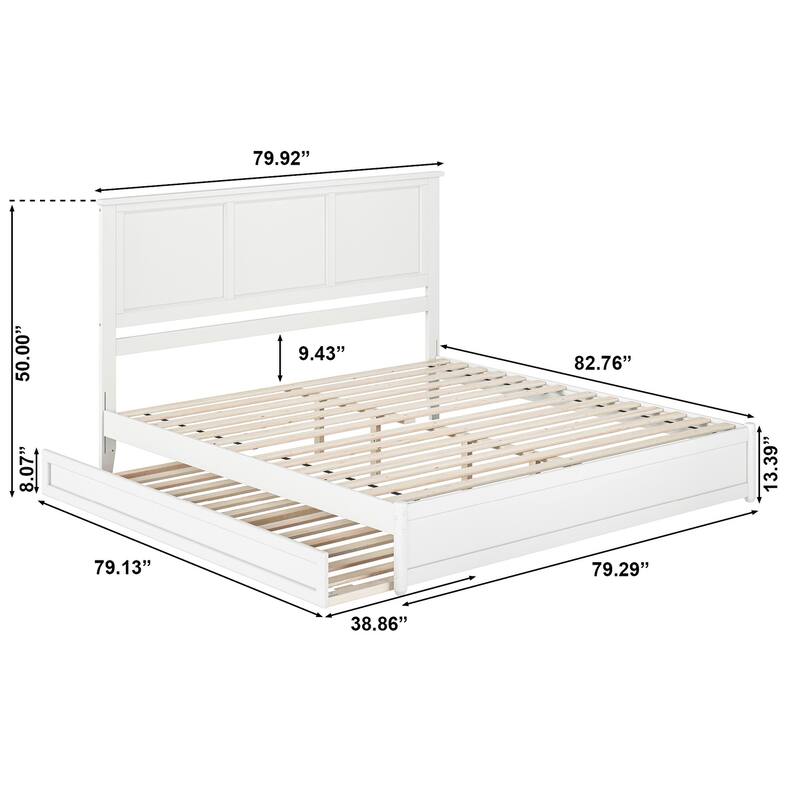 Felicity Platform Bed with Panel Footboard and Twin XL Trundle