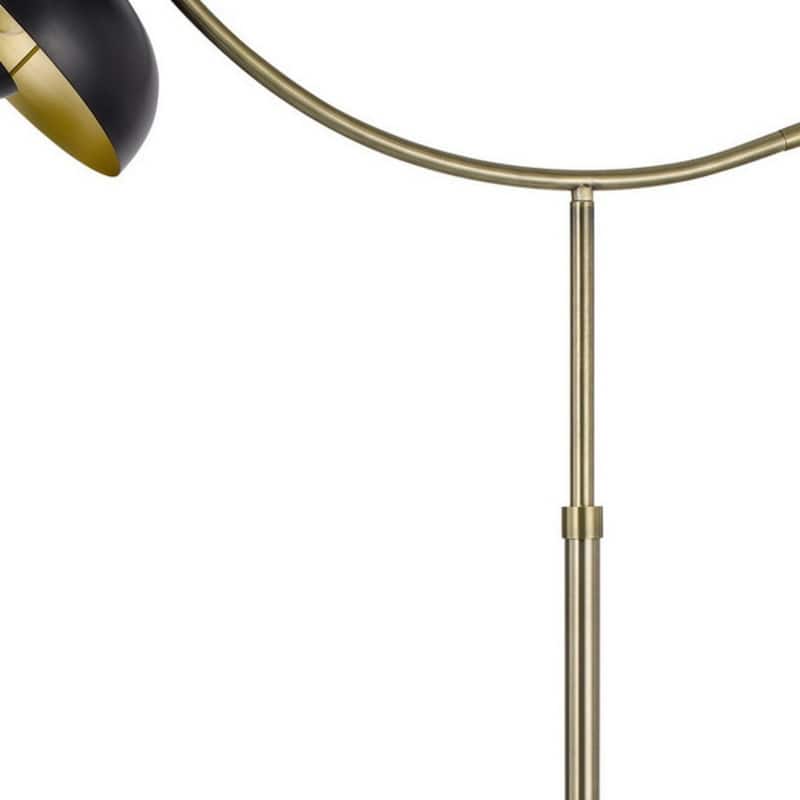 66" Bronze Adjustable Arc Floor Lamp with Dome Shade and Rocker Switch for Living Room or Office - 66"H x 38"W x 12.625"D