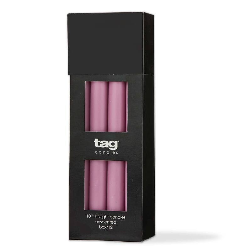 Color Studio 10" Straight Taper Unscented Smokeless Paraffin Wax Candle Lilac Burn Time 10 hrs. Sold in Units of 1