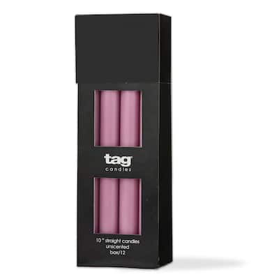 Color Studio 10" Straight Taper Unscented Smokeless Paraffin Wax Candle Lilac Burn Time 10 hrs. Sold in Units of 1