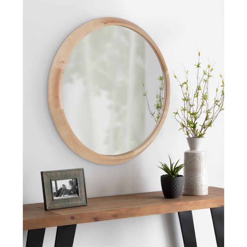 Kate and Laurel Uldrich Wood Framed Mirror - 24" Diameter