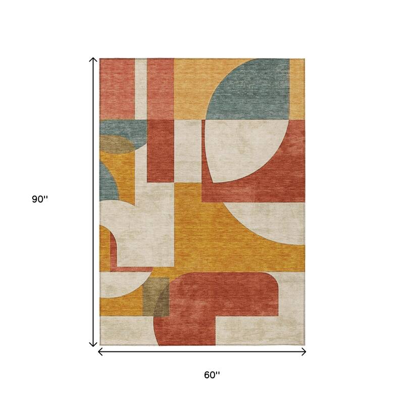 HomeRoots Geometric Modern Rectangle Outdoor Rug