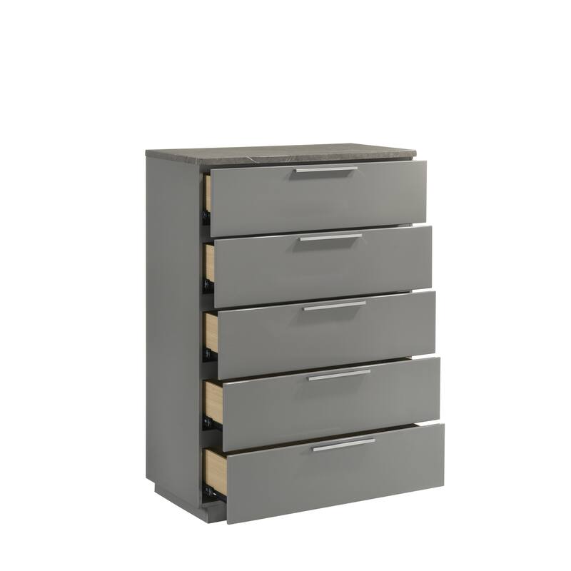 Elara King / Queen 4PC / 5PC Bedroom Set Gray