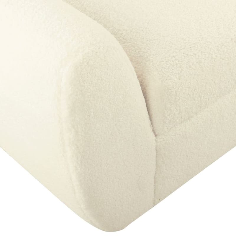 HomePop Modern Sherpa Storage Bench with Wood Legs - Cream