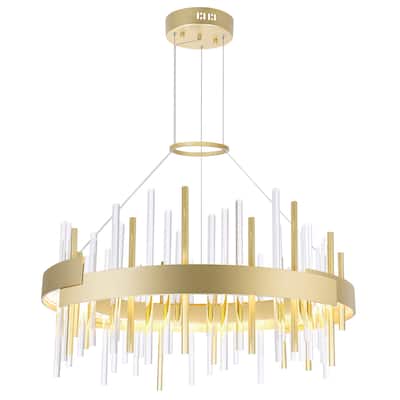 Millipede Integrated LED 26in Satin Gold Chandelier - Satin Gold