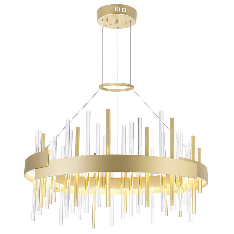 Millipede Integrated LED 26in Satin Gold Chandelier - Satin Gold - Satin Gold