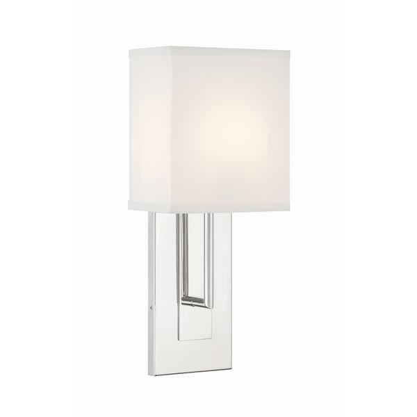 slide 2 of 5, Brent 1 Light Polished Nickel Sconce - 6.5"W x 15"H x 4"D