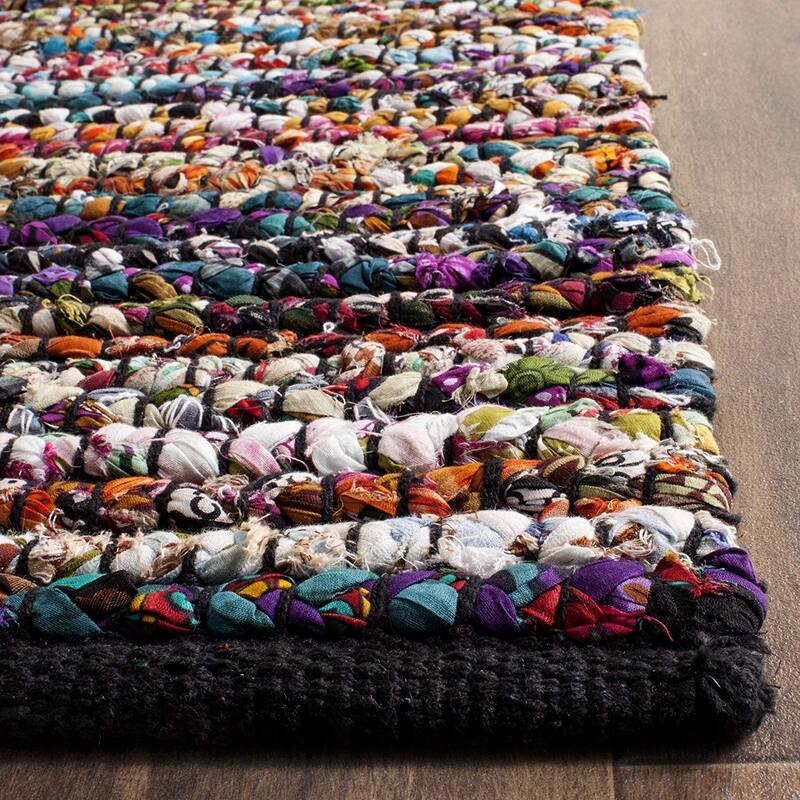 Area Rug 9x12 Handmade Braided Cotton Jute Flat Weave - Living Room Bedroom - 144 x 108