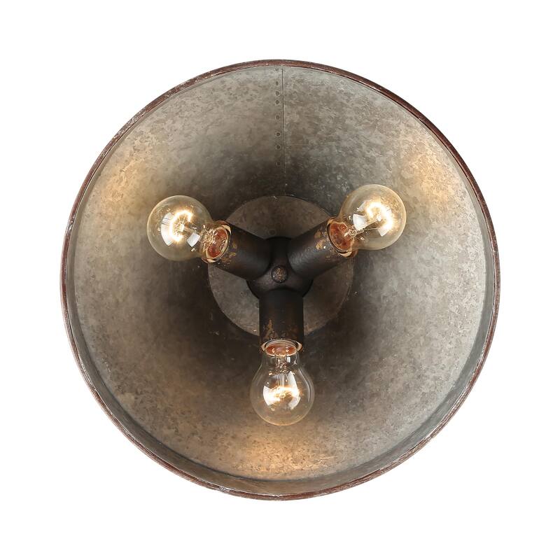 Wry Lighting Jasper 2-light Flush Mount in Antique Black Iron