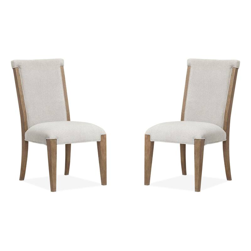 Magnussen Home Plum Creek Sierra Brown Upholstered Side Chair Two Pack - 20.25''W x 25.75''D x 39''H - Set of 2 - 20.25''W x 25.75''D x 39''H - Sierra Brown - Dining Height