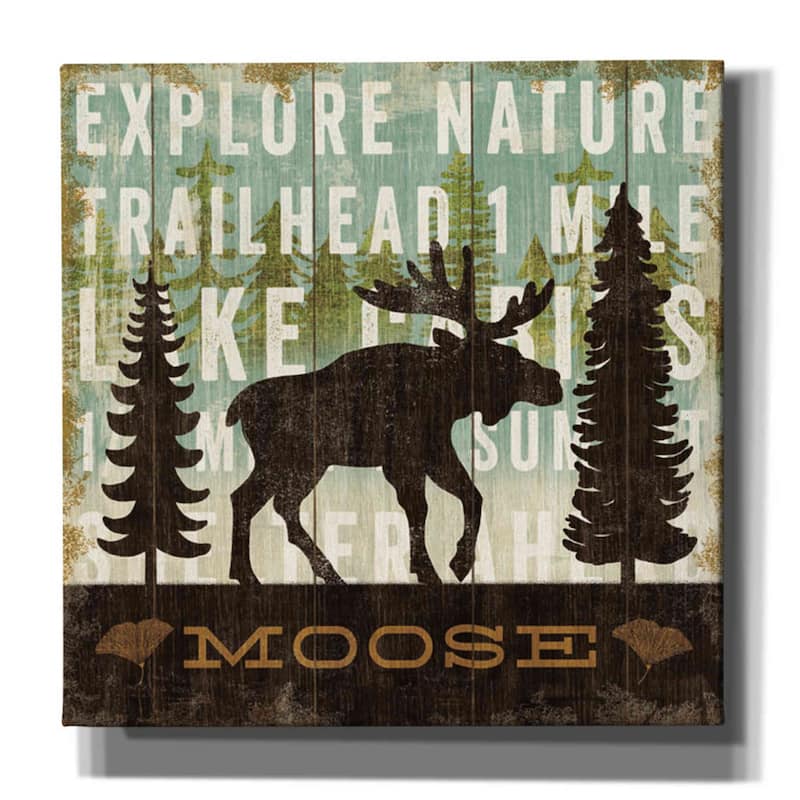 Epic Graffiti 'Simple Living Moose' by Michael Mullan, Canvas Wall Art - 37x37