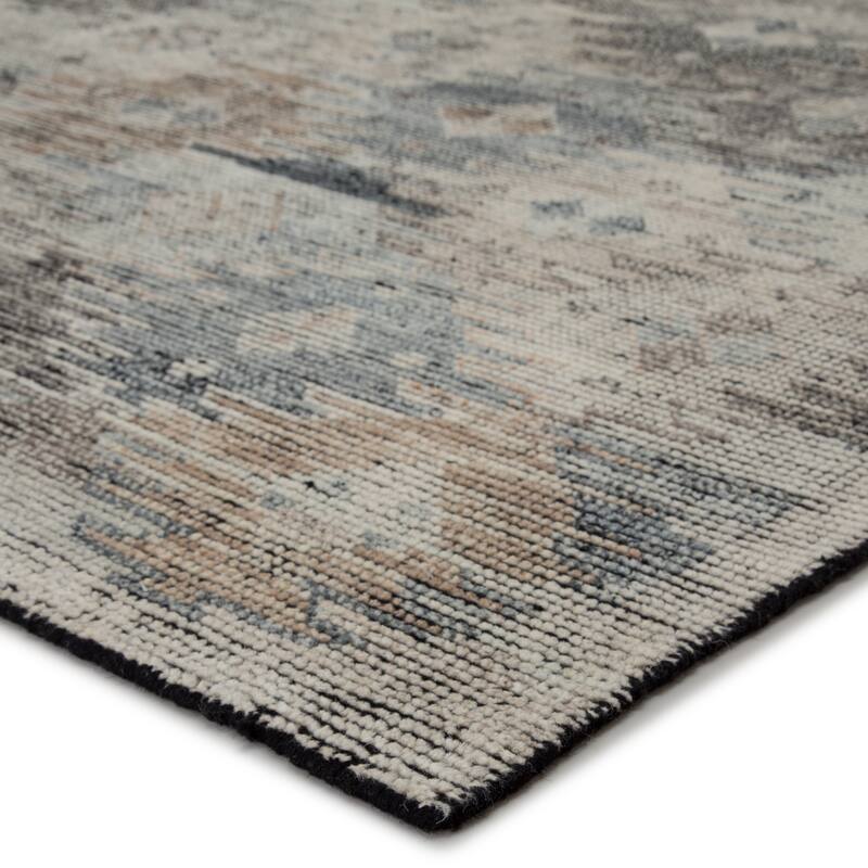 Porch & Den Barko Blue/ Tan Tribal Pattern Hand-Knotted Area Rug