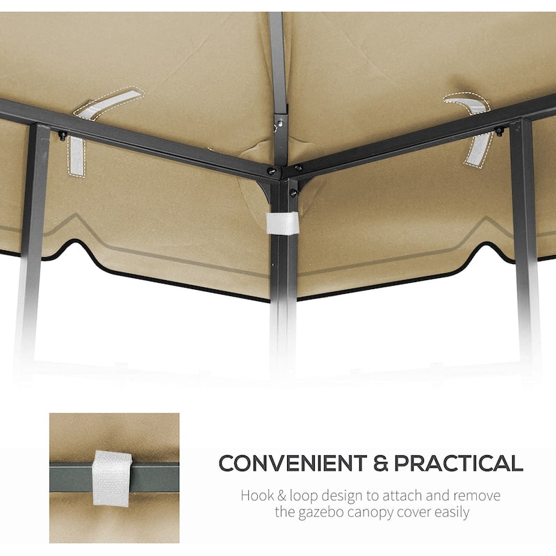 10x10 Ft Double Tiered Outdoor Patio Gazebo Replacement Canopy with UV Protection and Mosquito Netting