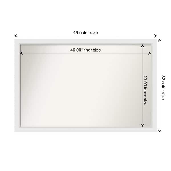 dimension image slide 26 of 93, Wall Mirror Choose Your Custom Size - Extra Large, Blanco White Wood