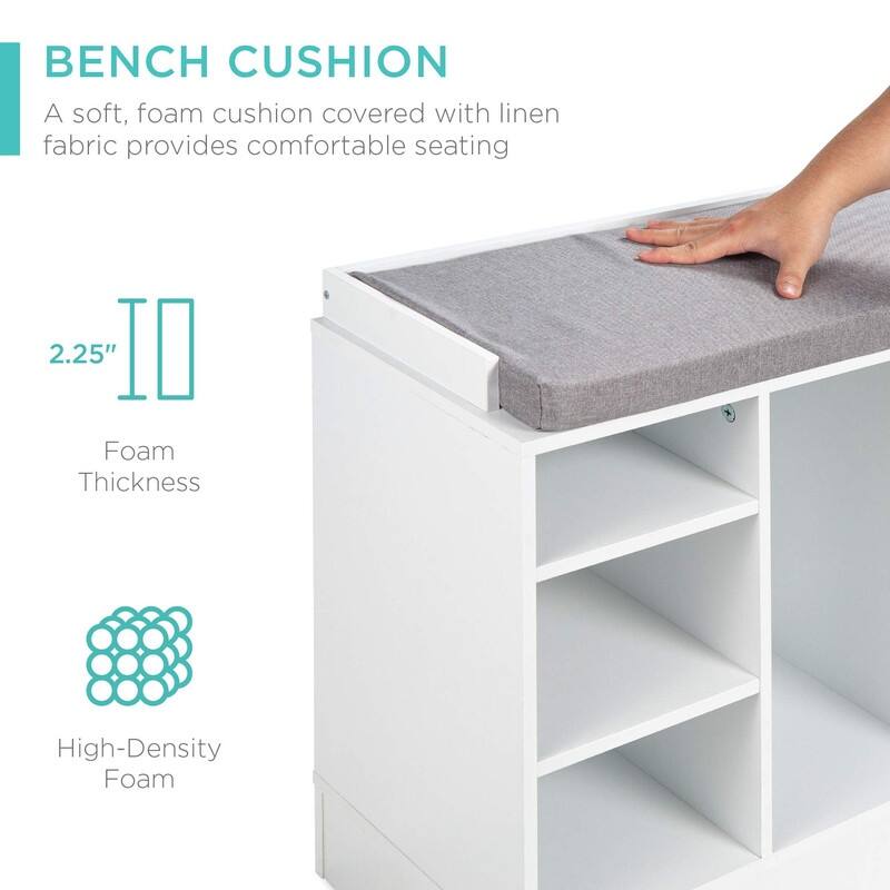 Shoe Rack Bench - 11.75"D x 46"W x 21.5"H