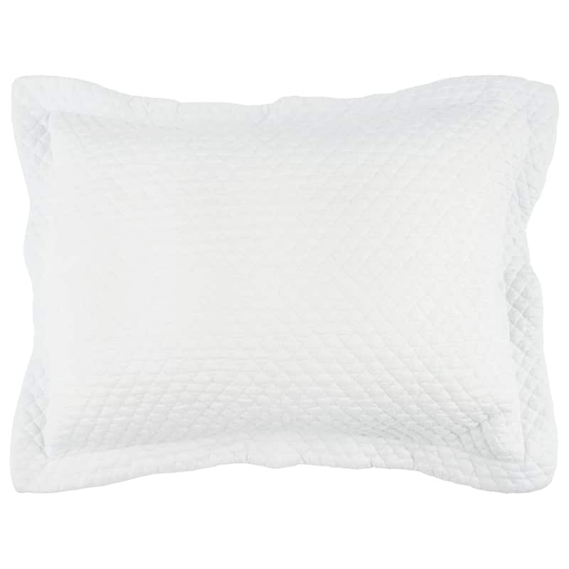 Lydia White Diamond Cotton Sham - 20"x36"