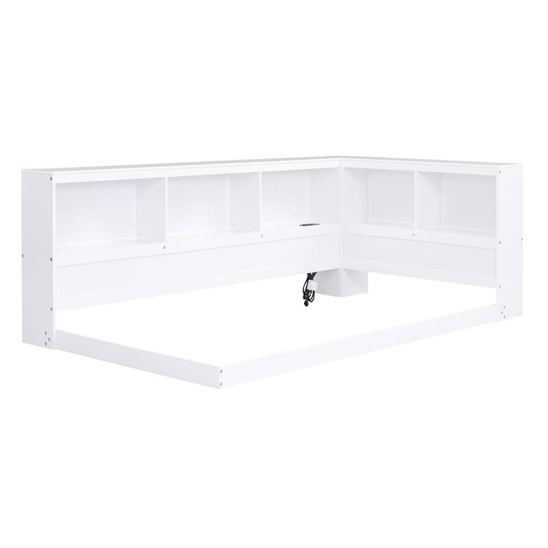 Wood Twin Size Daybed With Storage Cabinets And Usb Ports