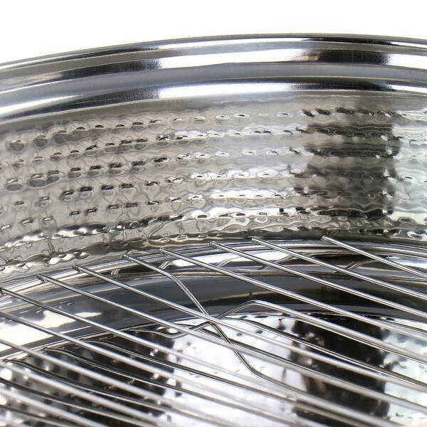 Gibson Home Radiance 15.5In Stainless Steel Oval Roaster wLid and Rack