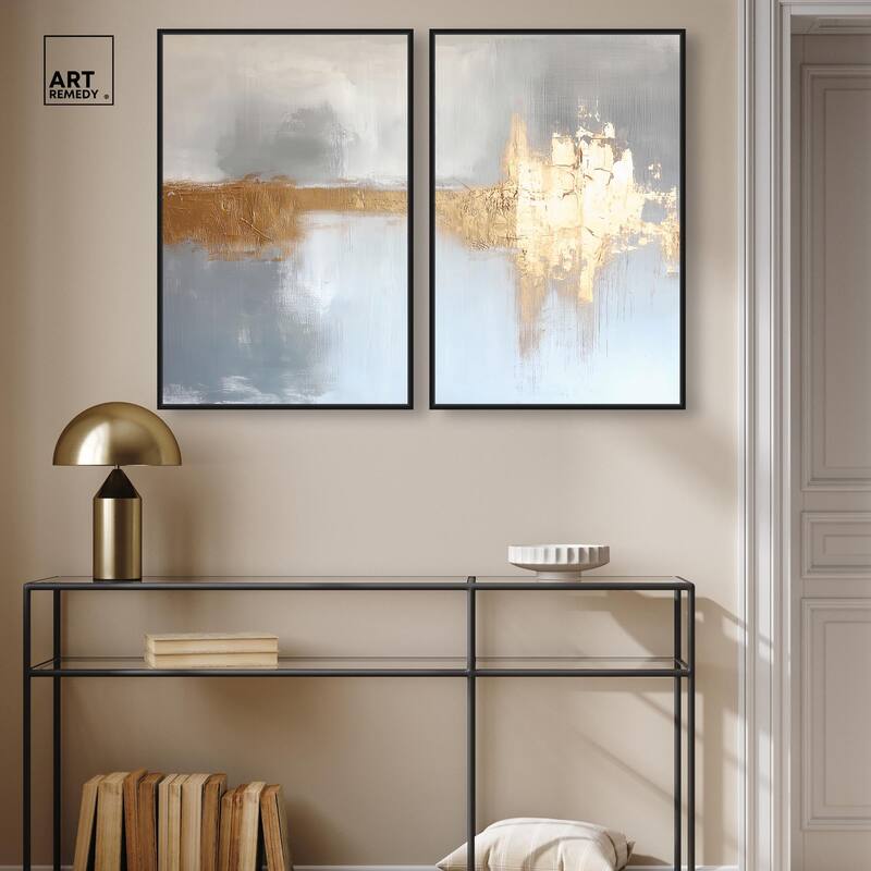Serenity in Gold I Canvas Set of 2 by Art Remedy