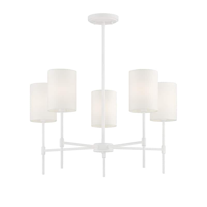 Meridian M10067 5 Light 25" Wide Drum Chandelier with a white drum