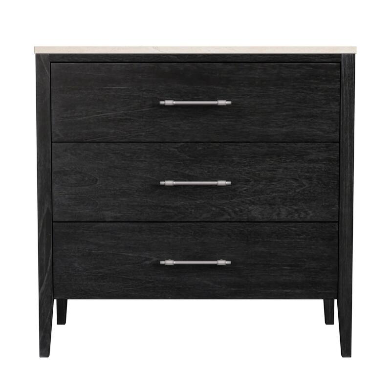 Mayfair Wood and Marble 3-Drawer Chest