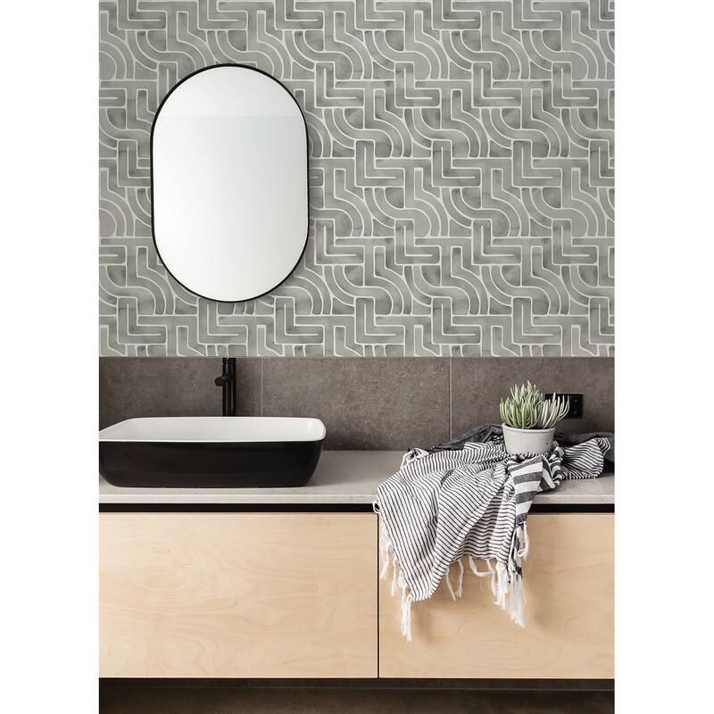 NuWallpaper Grey Blythe Peel & Stick Wallpaper - 216in x 20.5in x 0.025in