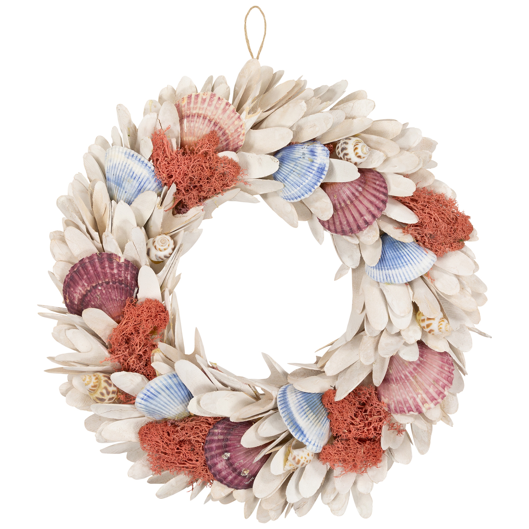 Artificial Seashells Wooden Wreath - 13