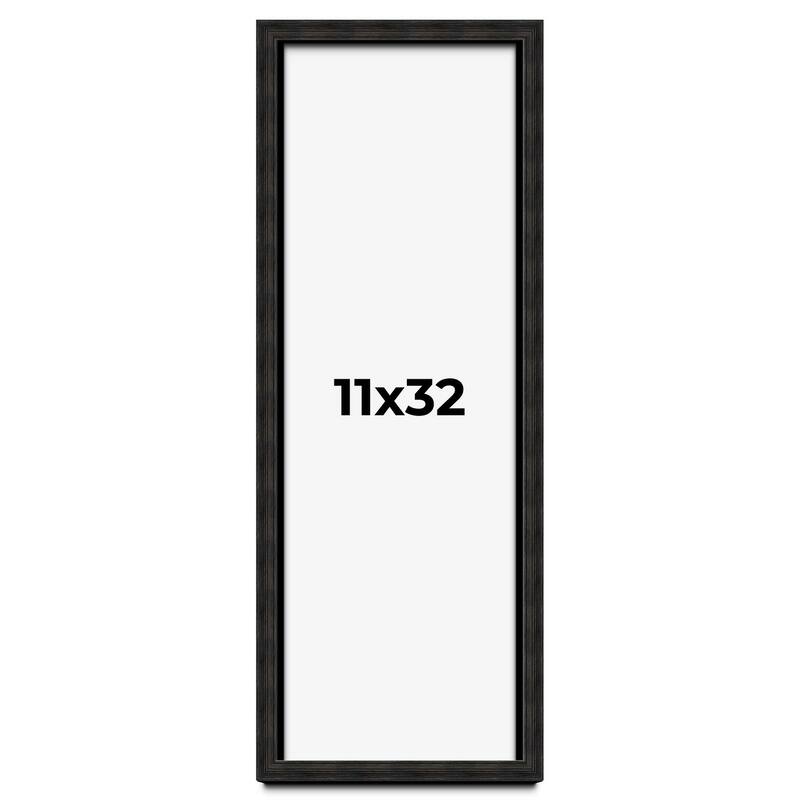 11x32 Shadow Box Black Rustic Barnwood Display Frame | 1.125 Inch