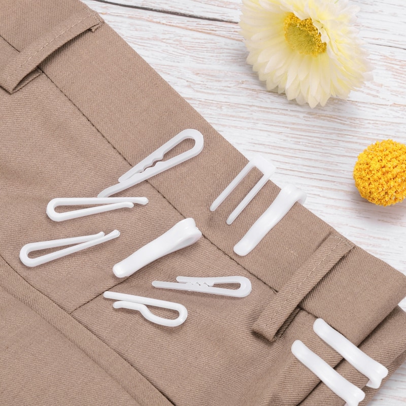 300Pcs Plastic Alligator Clips, 1.5" White U Shape Shirt Clip with Teeth - White