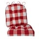 preview thumbnail 28 of 37, Klear Vu Wicker Solarium Indoor/Outdoor Tufted Chair Cushion Set (2 Pack) Red Buffalo Check