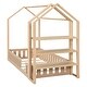 preview thumbnail 15 of 62, Floor Bed House Bed Fence-shaped Guardrail Frame Creativity House Bed with Fence and Detachable Storage Shelves
