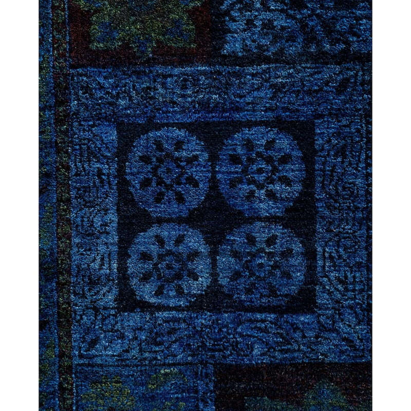 Overdyed One-of-a-Kind Hand-Knotted Area Rug - Blue - 4' 10" x 7' 7"