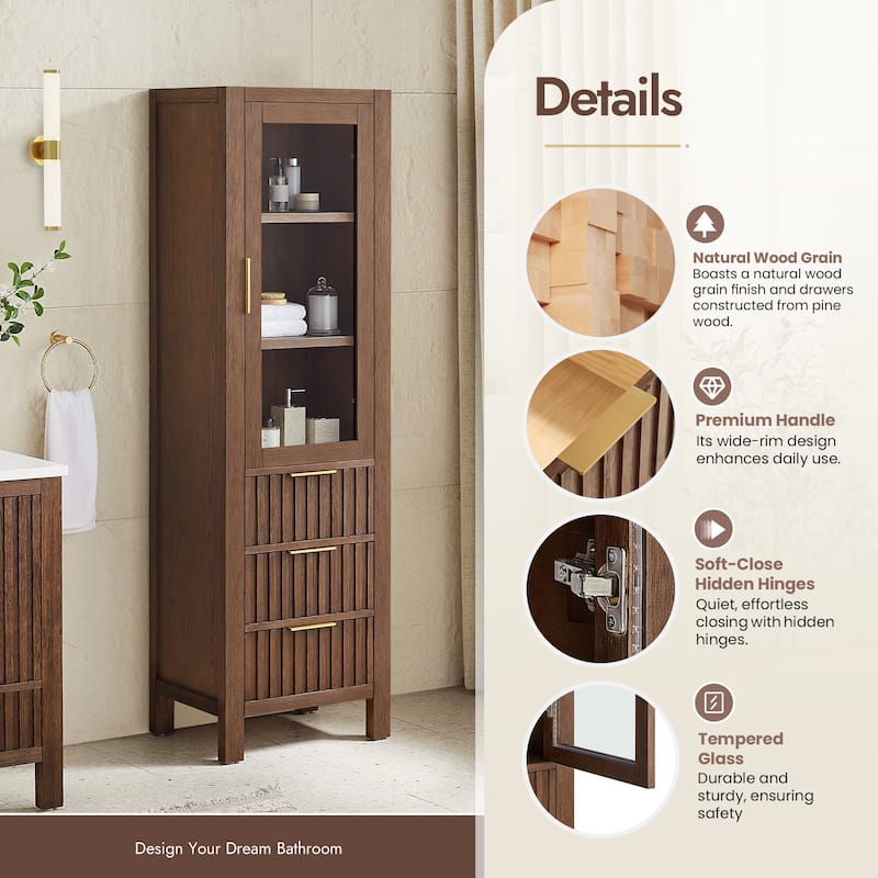 Shenzhen Solid Wood Bathroom Storage Cabinet